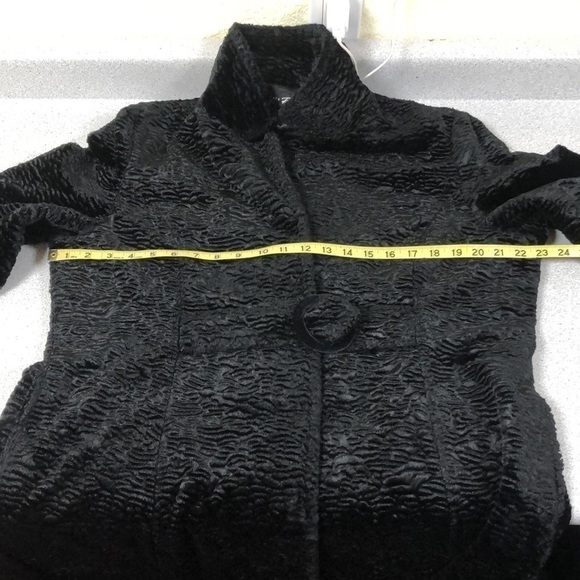 Black Rivet Chenille Winter Dress Coat - Picture 13 of 14